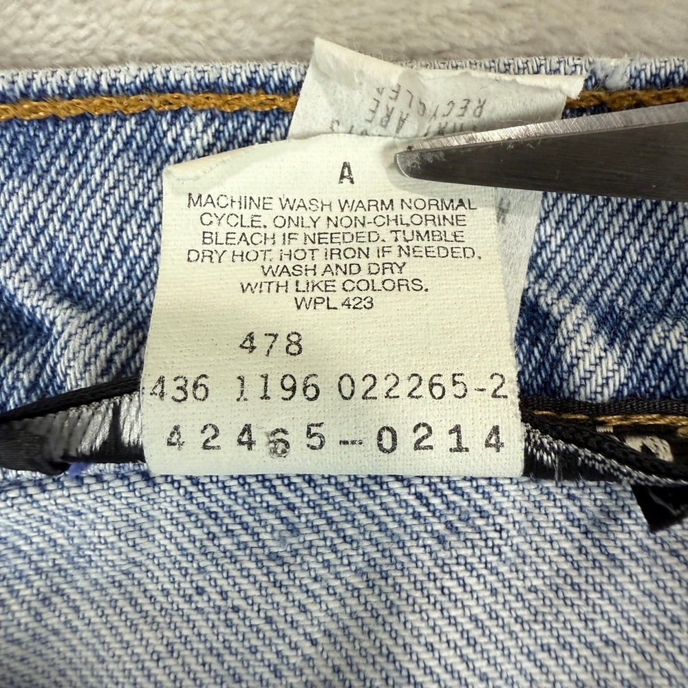 VTG Levis 565 Jeans Girls 14 (23x24) Slim Wide Leg Zutopia Beaded Orange Tab Y2K - Picture 7 of 14